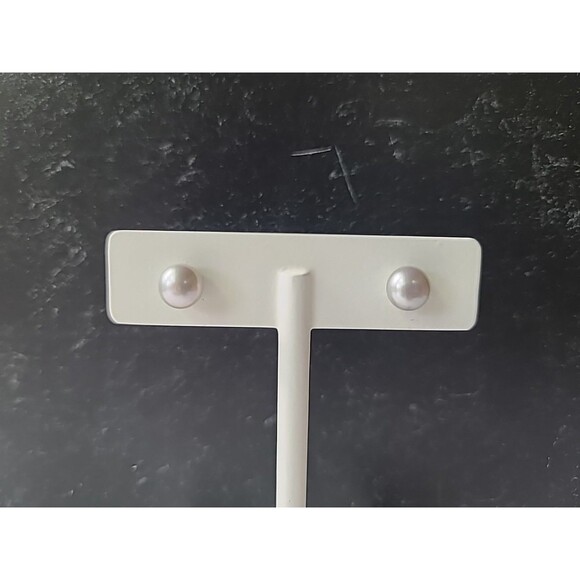 Honora 925 Sterling Silver Gray Pearl Stud Earrings Vintage - Picture 3 of 10